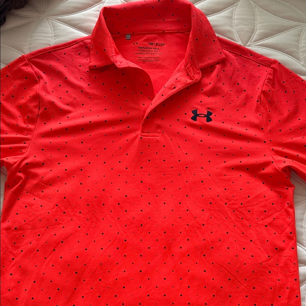 Under Armour Men's Red Polo with Black Accents